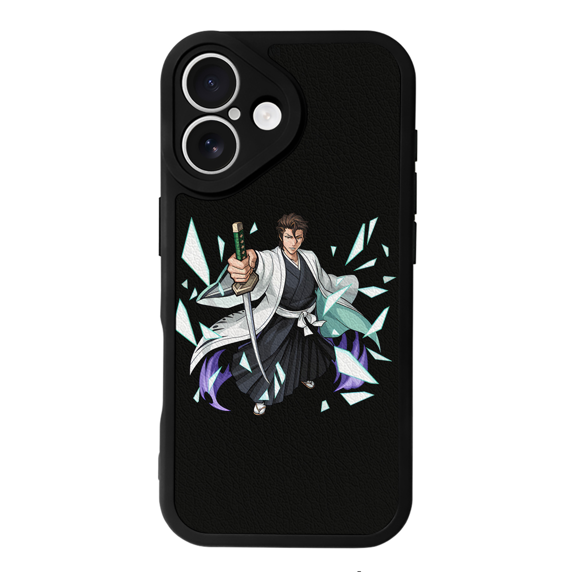 （画像用） ブリーチ 藍染 惣右介（あいぜん そうすけ） BLEACH Aizen Sousuke 【iPhone 16シリーズ対応】シリコンスマホケース（レザー調） 材質：シリコン